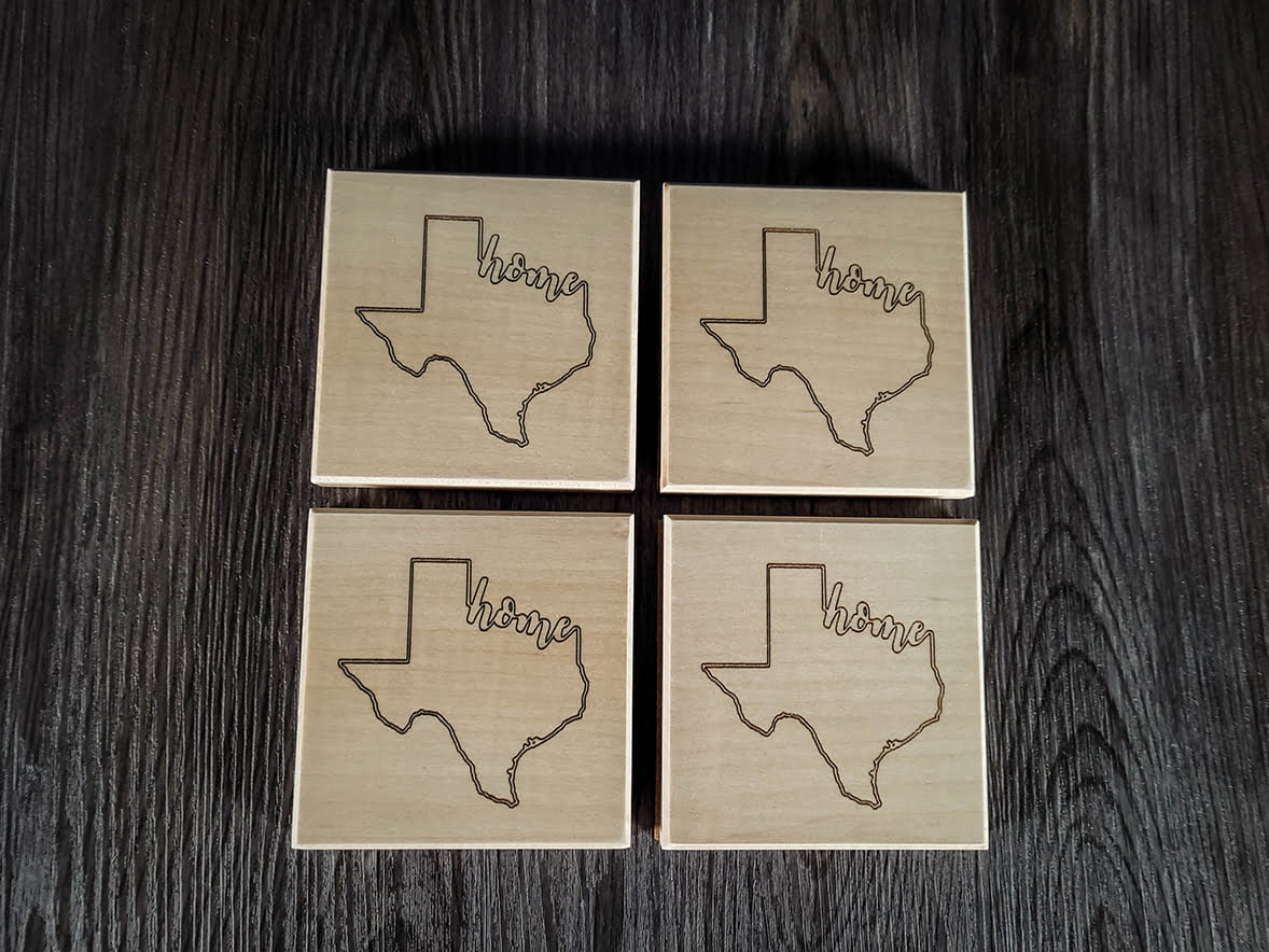 Maple Texas Home Coaster Set