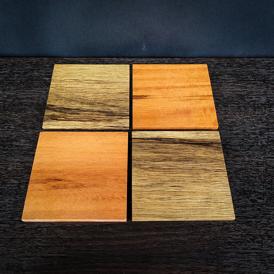 Black Limba and Tiger Wood Coaster Set