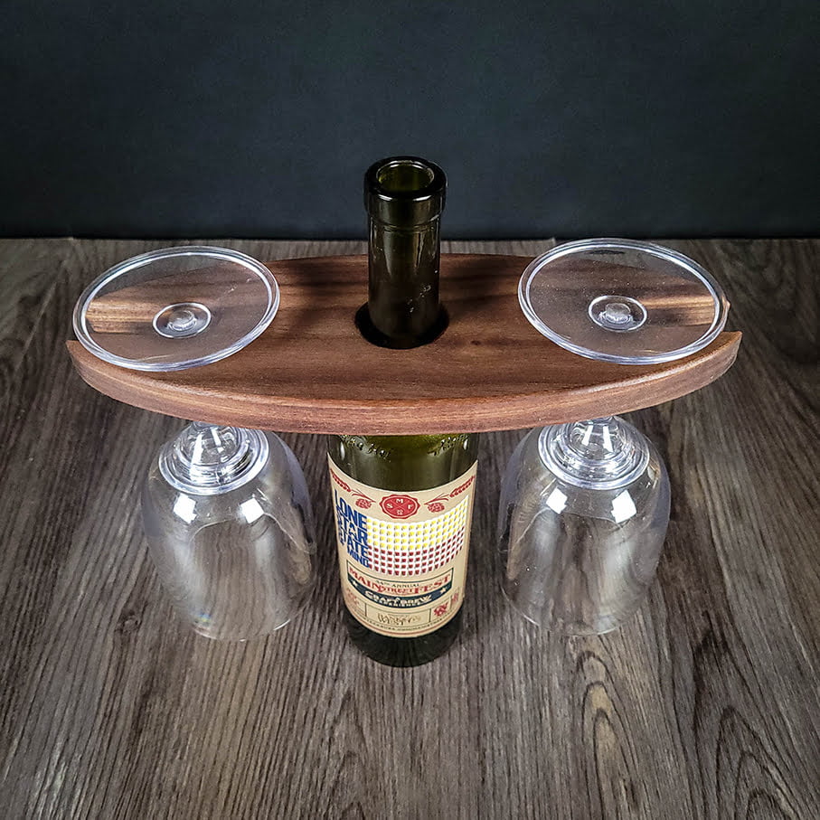 Walnut Oval Wine Display