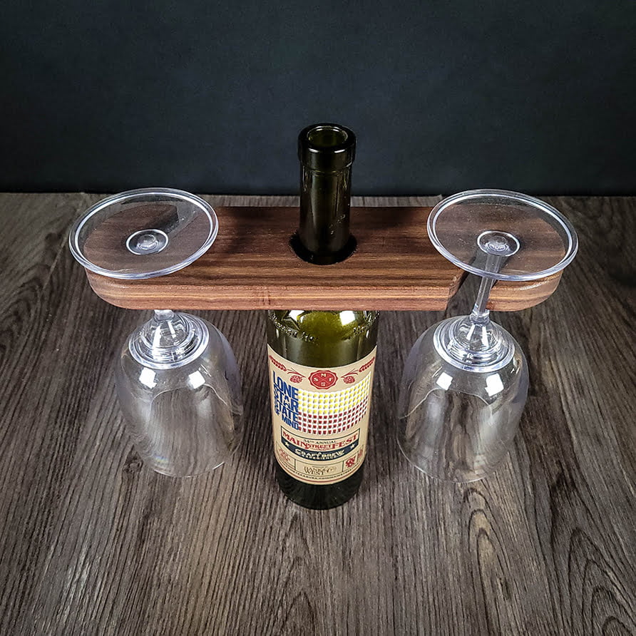 Walnut "S Shape" Wine Display